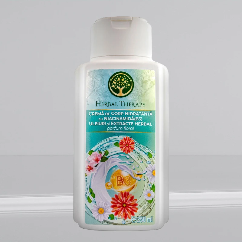 Хидратиращ крем за тяло с ниацинамид и парфюм червено кадифе Herbal therapy 200мл